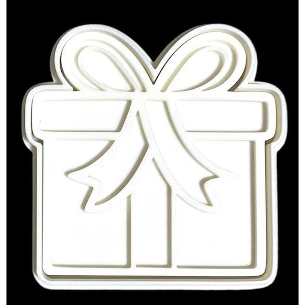 3D Printed Cookie Cutter - 3.7" Gift Box - #1066